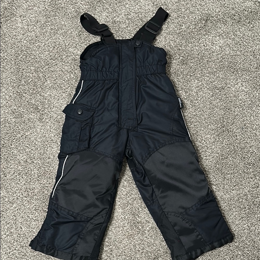 Kids Black Snow Bib Overalls